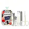 Set de Cortauñas con Graffiti de Fábrica en Stock 6 Piezas Acero Inoxidable Cortauñas Set Completo Caja de Manzana Set de Manicura Transfronterizo