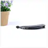 Pinza vertical de plástico para PC plana, directa de fábrica, pinza tipo banana, pinza clásica negra para el cabello, tocado, accesorios de tela a juego.