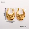 Pendientes Populares Europeos y Americanos de Acero Inoxidable para Mujer, Lujo Accesible Pendientes Elegantes Retro Transfronterizos U Joyería de Acero de Titanio de Gama Alta
