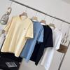 ¡Calidad del poste! Camiseta Básica Holgada de Algodón de Fibra Larga para Parejas, Unisex, Versátil, Casual, Cuello Redondo, Manga Corta