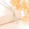 Amazon Transfronterizo Nuevo Producto Collar Colgante Cruz Pequeña Circonita Incrustada Cadena Fina Collar Joyería Elegante Versátil