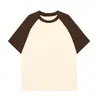 Ropa de mujer transfronteriza 2026 cuello redondo holgada ancha raglán manga corta camiseta de mujer, top casual versátil