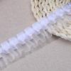 Punto 4cm doble capa plisado poliéster transparente borde de gasa ribete dobladillo falda puño hecho a mano diy falda soporte ribete de encaje
