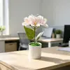 7 plantas pequeñas de lirio del valle e hortensia estilo nórdico en maceta, decoraciones de flores artificiales para sala de estar y mesa de comedor, arreglos de ambiente interior y bonsái