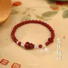 Tienda de Fábrica Pulsera de Calabaza de la Suerte Cinnabar para Mujer Nuevo Estilo Chino con Cuentas Estilo Nacional Regalo de Nicho Se Puede Enviar en Nombre de Otros
