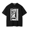 Camiseta Pesada Stone 260g com Estampa de Bússola com Logo, Caimento Solto, Estilo Tendência para Casal, Manga Curta, Unissex