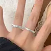 1669 Versión Coreana Ins Nicho Diseño de Lujo Ligero Anillo Abierto Estrella Fugaz de Zirconia Plata de Ley S925 Anillo de Plata para Mujer Venta al por Mayor