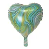 Globo de ágata de 18 pulgadas con forma de corazón de melocotón, decoración para fiestas de cumpleaños, bodas, patrón de nubes coloridas, globo de película de aluminio con forma de corazón y estrella de cinco puntas