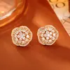 Pendientes de Flor de Circonita de Hada Súper, Lujo Accesible, Modernos, de Alta Gama, Pendientes Exquisitos y Versátiles, Joyería Popular Chapada en Cobre Dorado Real