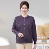 Otoño e Invierno Nuevo Elegante Madre Moda de Mediana Edad Casual Suéter Holgado Adelgazante Moldeador de Cuerpo Versátil Cárdigan Abrigo