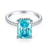 Anillo de Plata Esterlina S925 de 4 quilates con Diamante de Alto Carbono para Mujer, Nicho de Alta Gama, Lujo Ligero, Corte Flor de Hielo Llama, Color Tesoro, Plata Esterlina