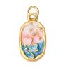 Colgante de candado de paz con bolsa de la suerte y gota de aceite de oro antiguo y plata tonta mixta de exquisita moda de estilo chino