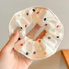 Scrunchie de Alta Qualidade Estilo Coreano para Mulheres, Elástico de Cabelo com Laço de Tecido da Moda, Acessório de Cabelo Corda para Coque Doce e Fofo
