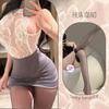 Lingerie Sexy Floral Puro Desejo Secretária Renda Madrasta Bodycon Saia Curta Recorte Uniforme Conjunto Tentação Atacado