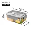 Fiambrera de Plástico con Compartimentos, Fiambrera Rectangular Portátil para Estudiantes, Grado Alimenticio, Apta para Microondas, Fiambrera Estilo Japonés