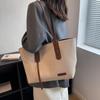 Bolso de lona de gran capacidad para mujer, bolso de hombro informal de estilo occidental, combinable a la moda, popular, 2023