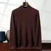 Suéter de Cachemira para Hombre Otoño e Invierno Cuello Medio Alto Manga Larga Jersey Capa Interior Tejido Capa Base Lujo Ligero Casual de Negocios
