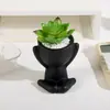 Vasos de Plantas Suculentas Nórdicos, Vasos de Flores de Vinil Simples e Criativos, Decoração de Mesa de Escritório, Plantas Pequenas em Vasos Preguiçosas Preto e Branco
