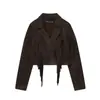 Ropa Europea y Americana Transfronteriza Aliexpress Moda Popular Casual Chaqueta con Clip de Borla Efecto Gamuza