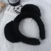 Senso de Atmosfera Outono e Inverno Aro de Cabelo de Pelo Fofo Clássico Senso de Alto Padrão Versátil Chapéu de Aba Larga Cabelo Amassado Pelúcia Fofo Aro de Orelha