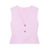 Z novo colete de tricô feminino simples de moda francesa com botões, saia pequena plissada com costura 4192015 4192016