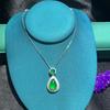 Colgante de ágata con forma de gota de agua pequeña de calcedonia blanca hielo con incrustaciones de plata 925 para mujer, collar de jade, suministro en vivo