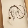 Collar de cuentas de piedra ojo de tigre de cristal blanco, piedra natural, para mujer, estilo nicho de lujo ligero, cadena larga para suéter con cordón negro ajustable
