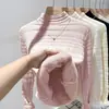 Tecido Fleece de Peça Única, Suéter Espesso para Mulheres, Novo Estilo Outono e Inverno 2026, Camada Base Tricotada de Gola Alta