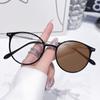 Nuevos lentes planos anti luz azul ultraligeros color marrón frío puro, artefacto para sin maquillaje, estilo ins, lentes planos literarios