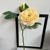 Flor artificial 2 cabeça de borda de coque peônia Rulian flor falsa retrô casa decoração de sala de estar pintura a óleo estilo francês estilo nacional flor de peônia
