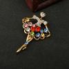 2023 broche de bailarina de diamante completo, fabricantes europeus e americanos de roupas de grande moda, atacado, corpete personalizado