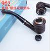 Zf902 Uso Dual Cigarrillo y Pipa de Tabaco, Olla de Hierro con Patrón de Puntos de Cáñamo Pipa de Resina, Tienda de 10 Yuanes Filtro Estilo Antiguo
