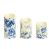 Luces de Velas Electrónicas Impresas en Azul y Blanco Más Vendidas Transfronterizas Luces LED de Plástico Falsas Velas Simuladas Luces Decorativas de Navidad