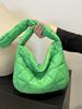 Bolso de mujer, novedad de 2024, estilo coreano, gran capacidad, bordado rómbico, acolchado de algodón, estilo occidental, con un solo hombro y bajo el brazo.