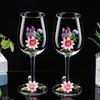 Conjunto de taças de vinho tinto esmaltadas Little Daisy, conjunto de taças de vinho tinto de pé alto, edição deluxe, conjunto de vinho de nova qualidade