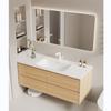 Placa de roca cerámica lavabo sin juntas combinación de gabinete de baño estilo madera lavabo de baño lavabo de baño gabinete de baño fábrica