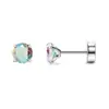 Brincos Amazon G23 Novos Cobertos de Diamante Quatro Garras Zircônia Redonda Brincos com Fecho Torcido Joias para Piercing Integrado