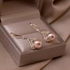 Moda Simples Geométrica Vintage Brincos Elegante Elegante Pérola Brincos Mulheres 925 Prata Pin Ear Fivela