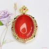 Estilo Ai Yu Old Money Colgante de Gato Ojo de Tigre de Vidrio Rojo Collar de Rubí Imitación Venta Caliente Transfronteriza Mayorista S4122408
