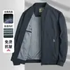Moda Casual de Negócios para Homens de Meia-Idade e Idosos, Jaqueta com Gola Alta e Padrão Escuro de Diamante, Coleção Primavera e Outono 2025