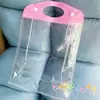 Bolso de mano de PVC aprobado por el fabricante, bolsa de embalaje para cosméticos, bolsa de plástico transparente para regalo, bolso de mano con logo y botón de presión