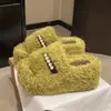 Pantuflas Gruesas para Mujer que Aumentan la Altura, para Mujeres Petites, Novedad Otoño/Invierno 2026, Pantuflas Peludas de Felpa para Casa y Exteriores