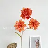 Flores Artificiales con 3 Cabezas, Dalia Estilo Óleo, Arreglo Floral para Pasillo de Boda, Flores Decorativas, Exhibición de Flores para Mesa de Casa