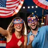 Nuevas Gafas de Estrella de Cinco Puntas para el Día de la Independencia Suministros de Decoración para Fiesta del Día de los Veteranos Americanos Sombrero de EE. UU. Marco de Gafas con Corona