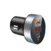 Carregador de carro USB único 38W display digital carga rápida QC3.0 + Carga rápida dupla PD para celular carregador de carro universal atacado