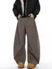 Nova Moda Primavera e Outono Retrô Americano Silhueta Sabre Jeans Casual Masculino Desconstruído Solto Perna Larga Calça Banana
