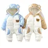 Mameluco de Algodón con Capucha para Bebé Niños, Ropa de Algodón de Dibujos Animados, Ropa de Invierno, Ropa Gruesa para Gateo al Aire Libre para Luna Llena y Bebé de Un Año