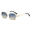 Gafas de Sol Metálicas Poligonales Transfronterizas, Diseño Retro Hueco de Personalidad, Gafas de Sol Estilo Ins para Sesiones de Fotos al Aire Libre y Conducir, Gafas de Sol