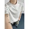 Camiseta de manga corta con corte tridimensional de patchwork deconstruido de la alta calle americana para hombre, marca de moda de verano, top elegante y sofisticado de media manga