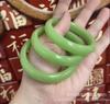 Pulsera redonda de hielo al por mayor material exterior pulsera de jade Hetian de alta imitación pulsera verde manzana suministro en vivo